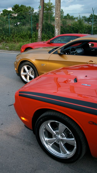 Illustration for article titled Muscle Car Wars: Camaro vs. Challenger vs. Mustang